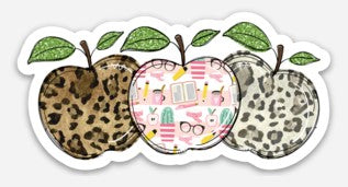 Teacher Apple Trio Sticker