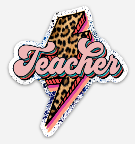 Teacher Lightning Bolt Sticker